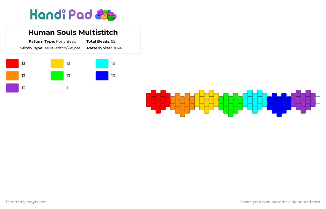 Human Souls Multistitch - Pony Bead Pattern by tonybeadz on Kandi Pad - purple