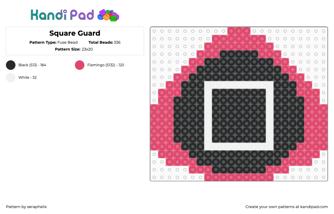 Square Guard - Fuse Bead Pattern by seraphelix on Kandi Pad - red,pink,brown,orange,colorful
