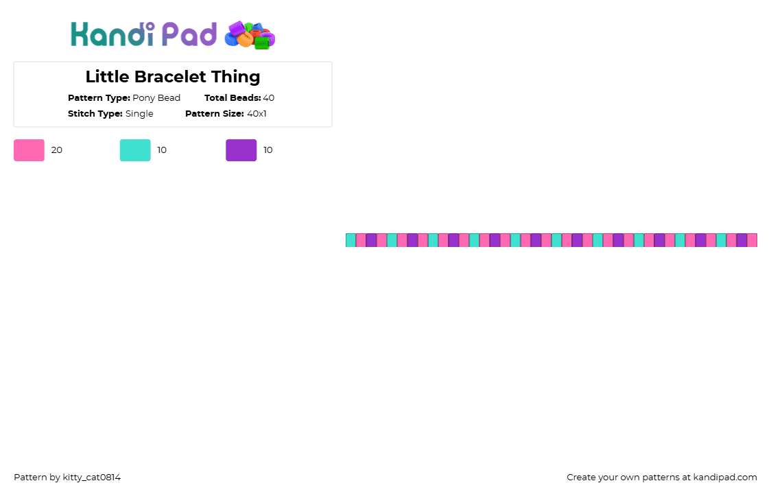 Little Bracelet Thing - Pony Bead Pattern by kitty_cat0814 on Kandi Pad - pink