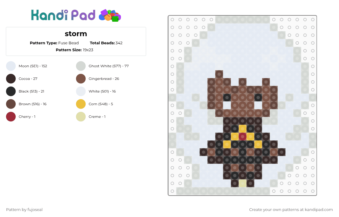 storm - Fuse Bead Pattern by fujoseal on Kandi Pad - white,brown,tan,xmen,storm