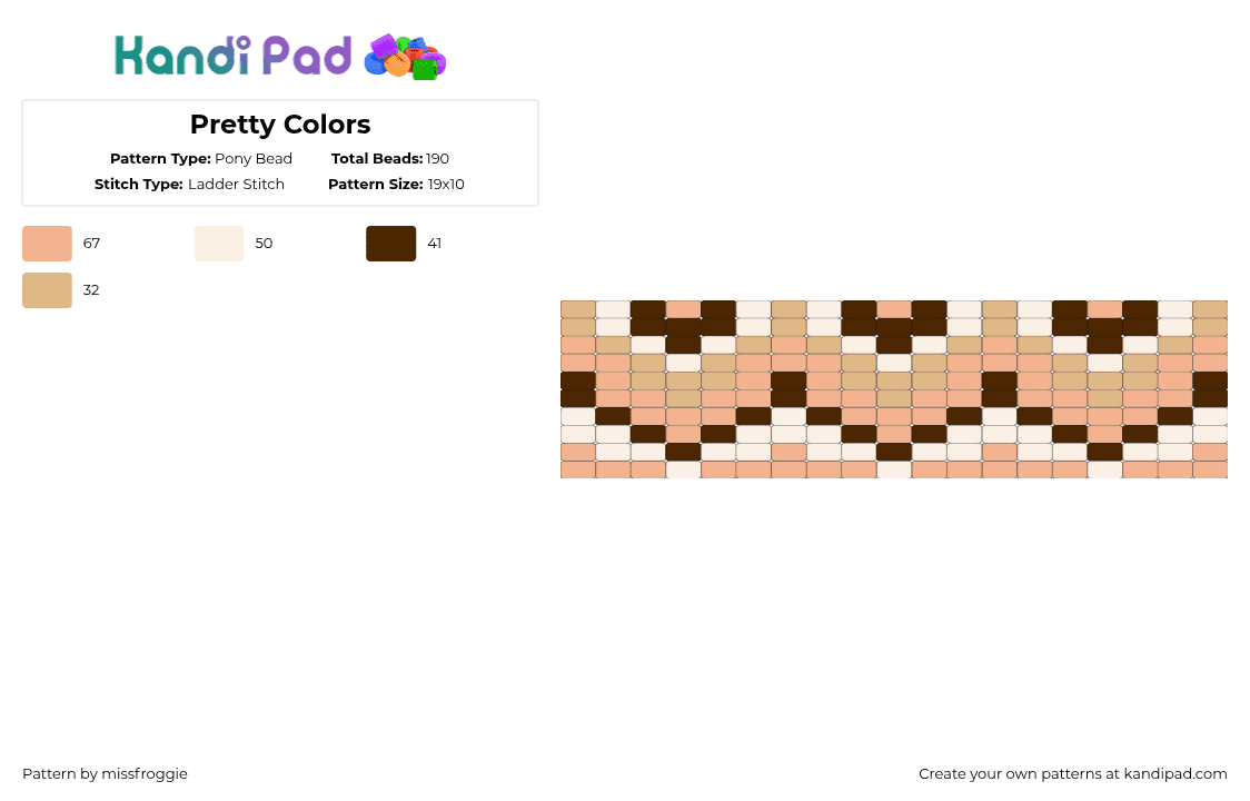 Pretty Colors - Pony Bead Pattern by missfroggie on Kandi Pad - 