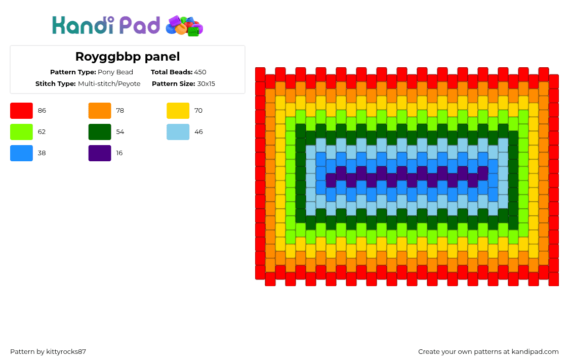 Royggbbp panel Pony Bead Pattern - Kandi Pad | Kandi Patterns, Fuse ...