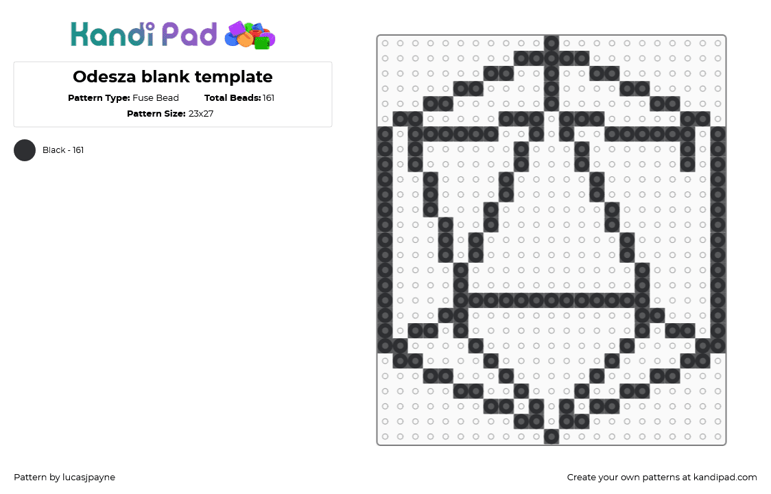 Odesza blank template - Fuse Bead Pattern by lucasjpayne on Kandi Pad - black