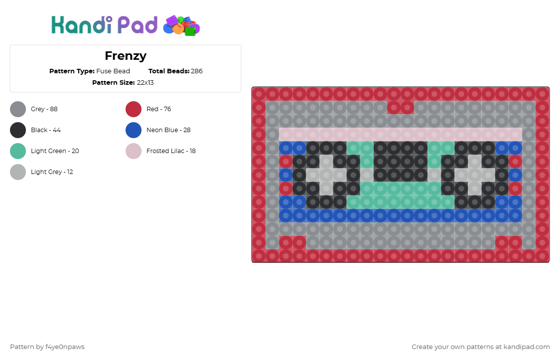 Frenzy - Fuse Bead Pattern by shockwave on Kandi Pad - frenzy,robot,toy,movie,tv show,red,gray,transformers,cassette