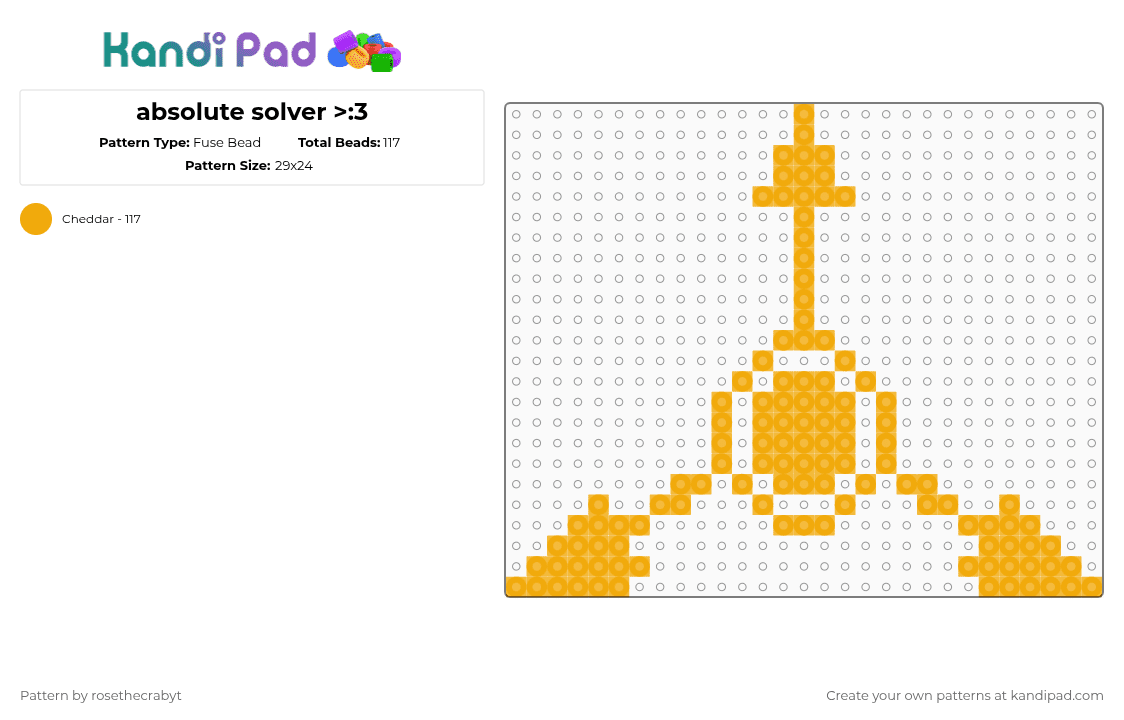 Absolute solver >:3 Fuse Bead Pattern - Kandi Pad | Kandi Patterns ...