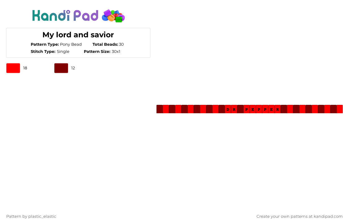 My lord and savior - Pony Bead Pattern by deleted_user_146717 on Kandi Pad - brown,red