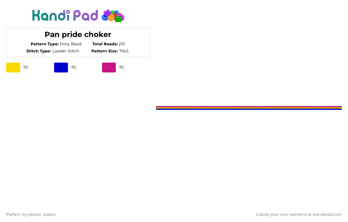 Pan pride choker - Pony Bead Pattern by deleted_user_146717 on Kandi Pad - yellow,purple,pink,pride,love is love