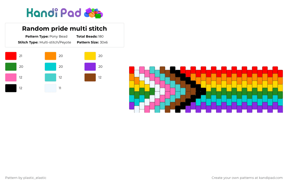 Random pride multi stitch - Pony Bead Pattern by deleted_user_146717 on Kandi Pad - lgbt