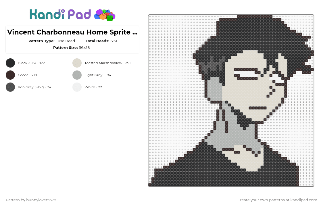 Vincent Charbonneau Home Sprite 9 (Dead Plate) - Fuse Bead Pattern by bunnylover5678 on Kandi Pad - black,beige,lemons,vincent,dead plate,studio investigrave,cannibalism,france,vincent charbonneau,charbonneau