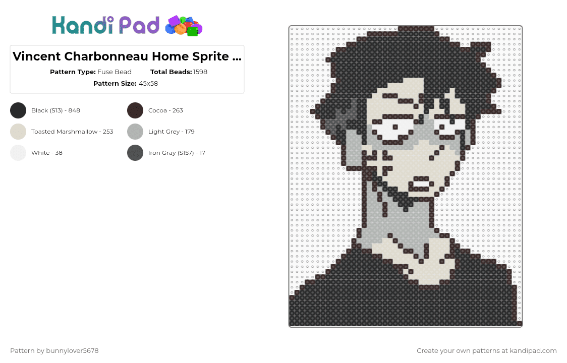 Vincent Charbonneau Home Sprite 11 (Dead Plate) - Fuse Bead Pattern by bunnylover5678 on Kandi Pad - black,brown,beige,lemons,dead plate,studio investigrave,france,vincent charbonneau,cannibalism,vincent,charbonneau