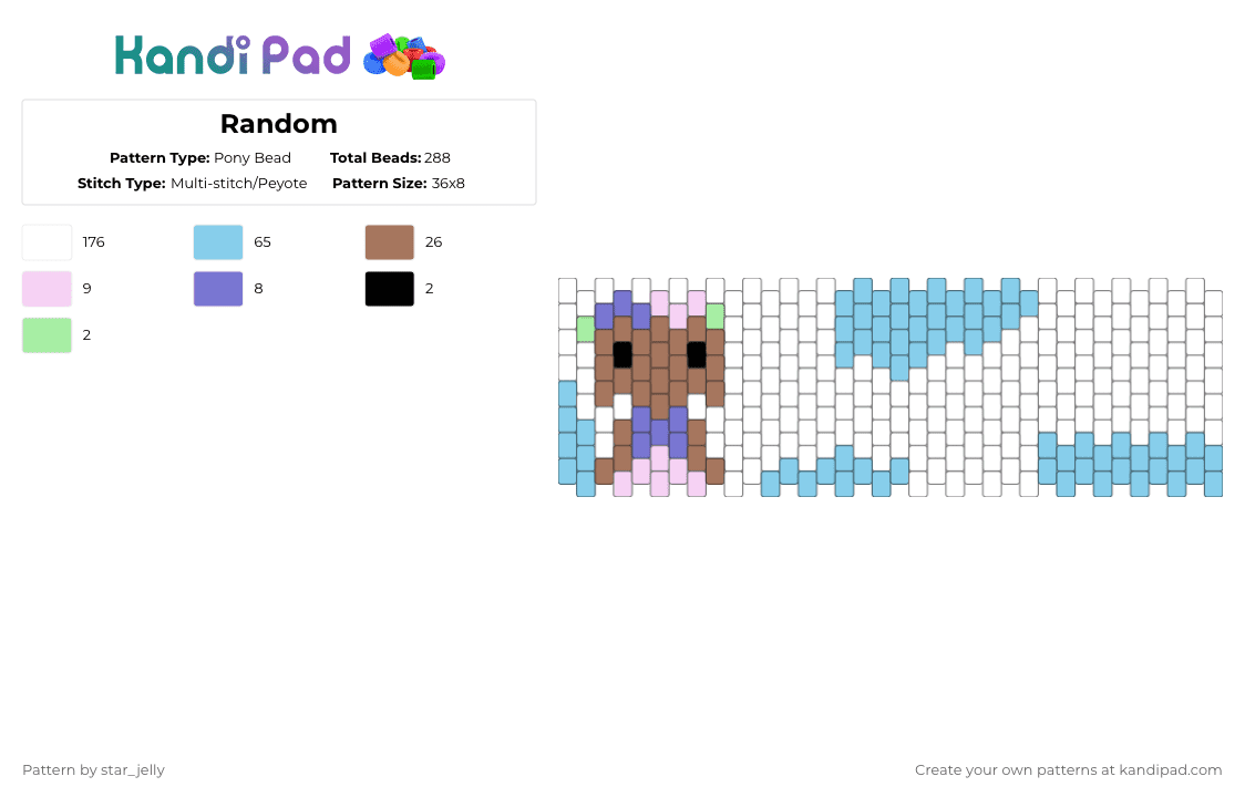 Bassie cuff! - Pony Bead Pattern by star_jelly on Kandi Pad - white,tan,light blue