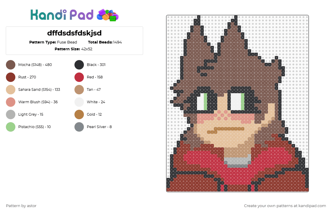 dffdsdsfdskjsd - Fuse Bead Pattern by astor on Kandi Pad - beige, red, tan