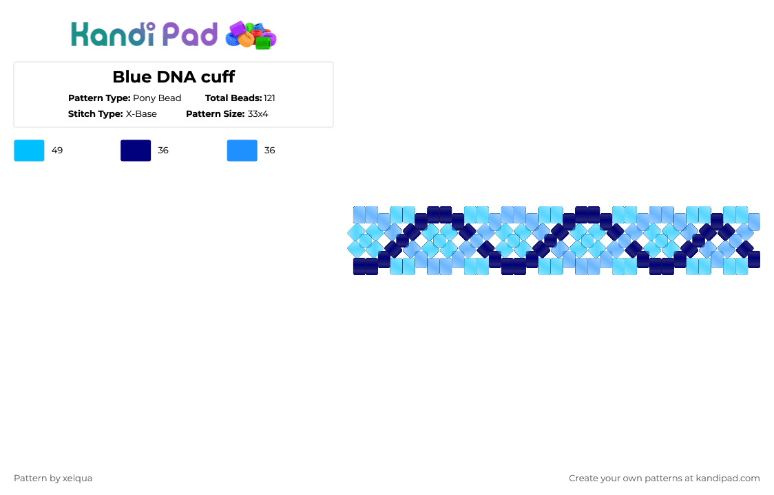 Blue DNA cuff - Pony Bead Pattern by xelqua on Kandi Pad - light blue,purple,cotdsadness,blue,dna,dna cuff