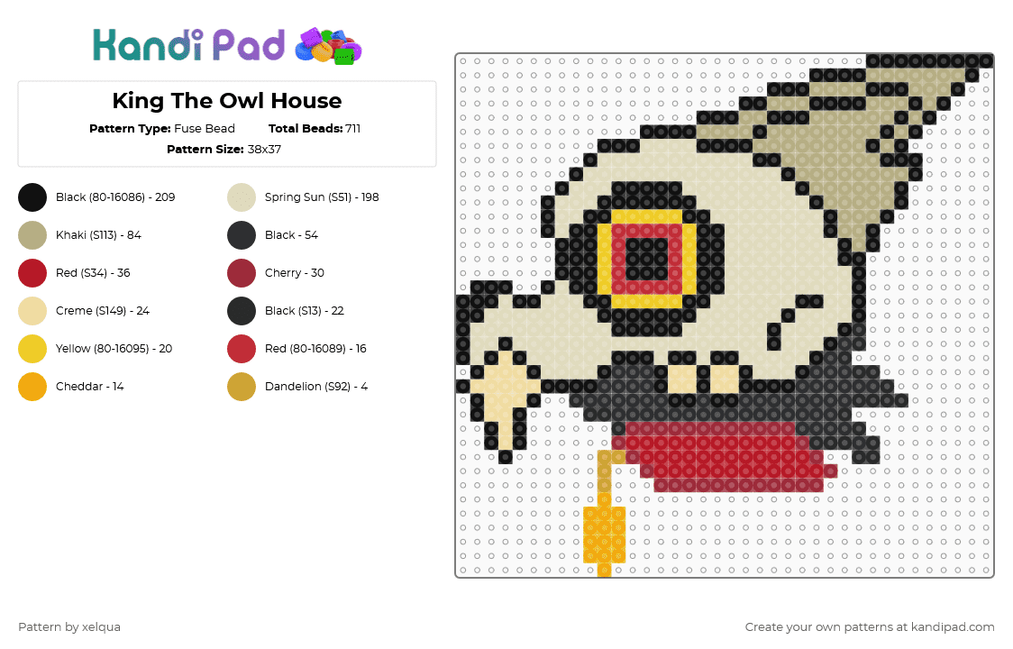 King - The Owl House - Fuse Bead Pattern by xelqua on Kandi Pad - king,toh,the owl house,luz,king clawthorne,clawthorne