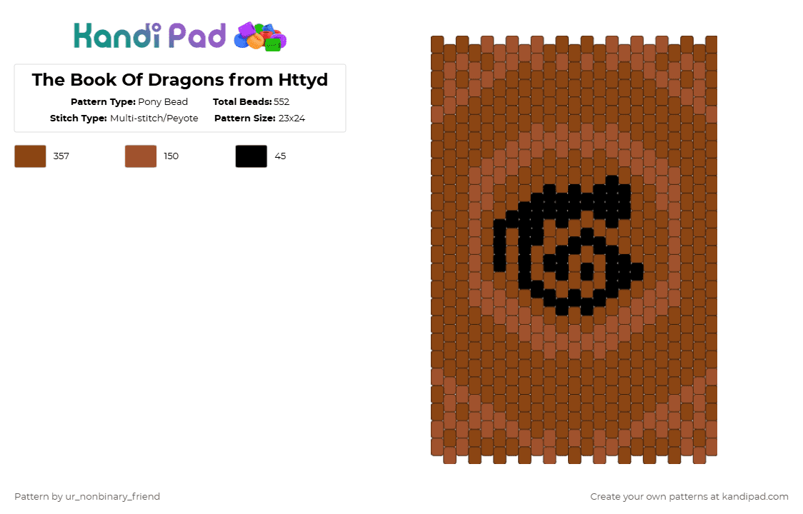 The Book Of Dragons from Httyd - Pony Bead Pattern by ur_nonbinary_friend on Kandi Pad - red