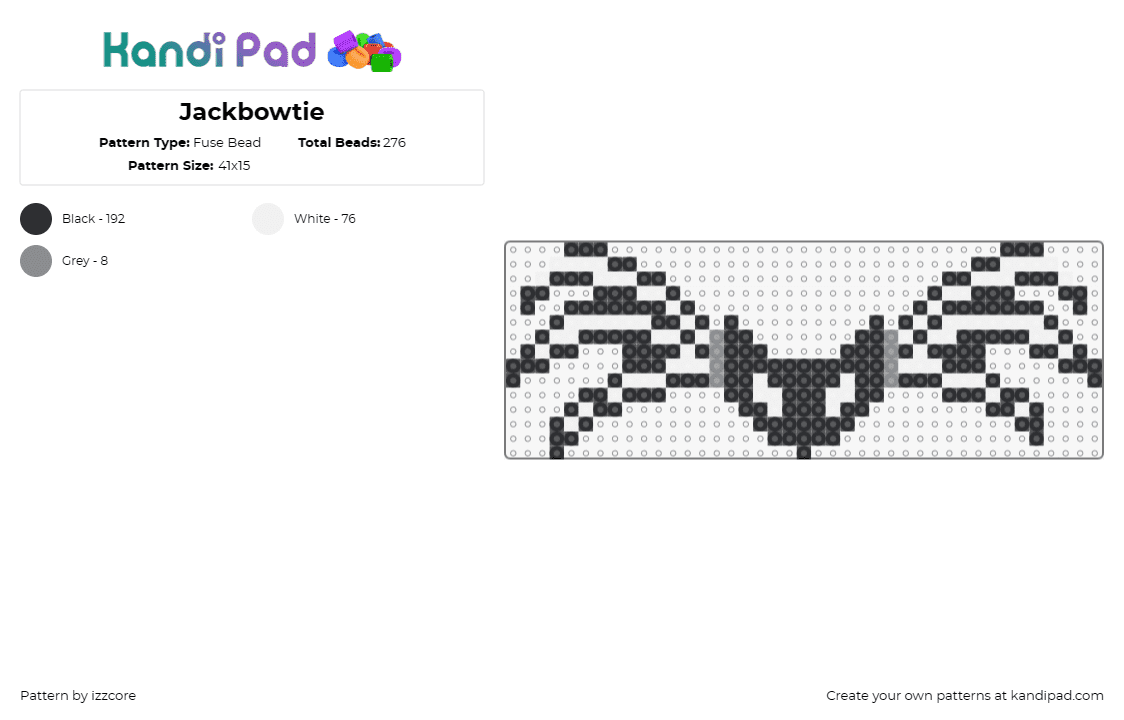 Jackbowtie - Fuse Bead Pattern by izzcore on Kandi Pad - jack skellington,nightmare before christmas,halloween,spookiness,style,pumpkin k