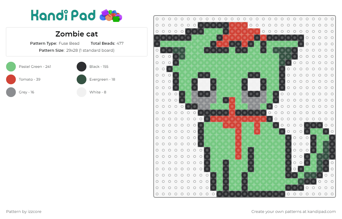 Cat Kandi Pattern  Pixel art, Pixel art pattern, Perler beads
