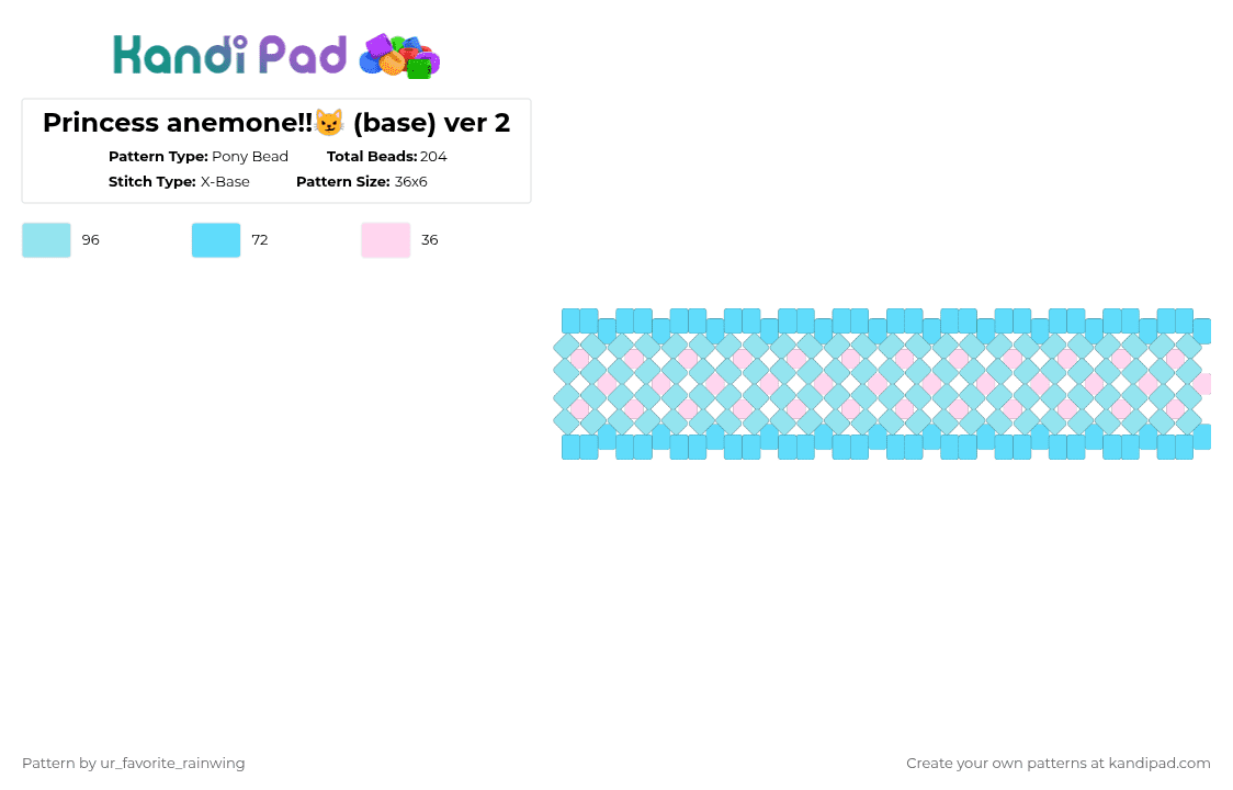 Princess anemone!!😼 (base) ver 2 - Pony Bead Pattern by kyojuros_wifeyy on Kandi Pad - light blue