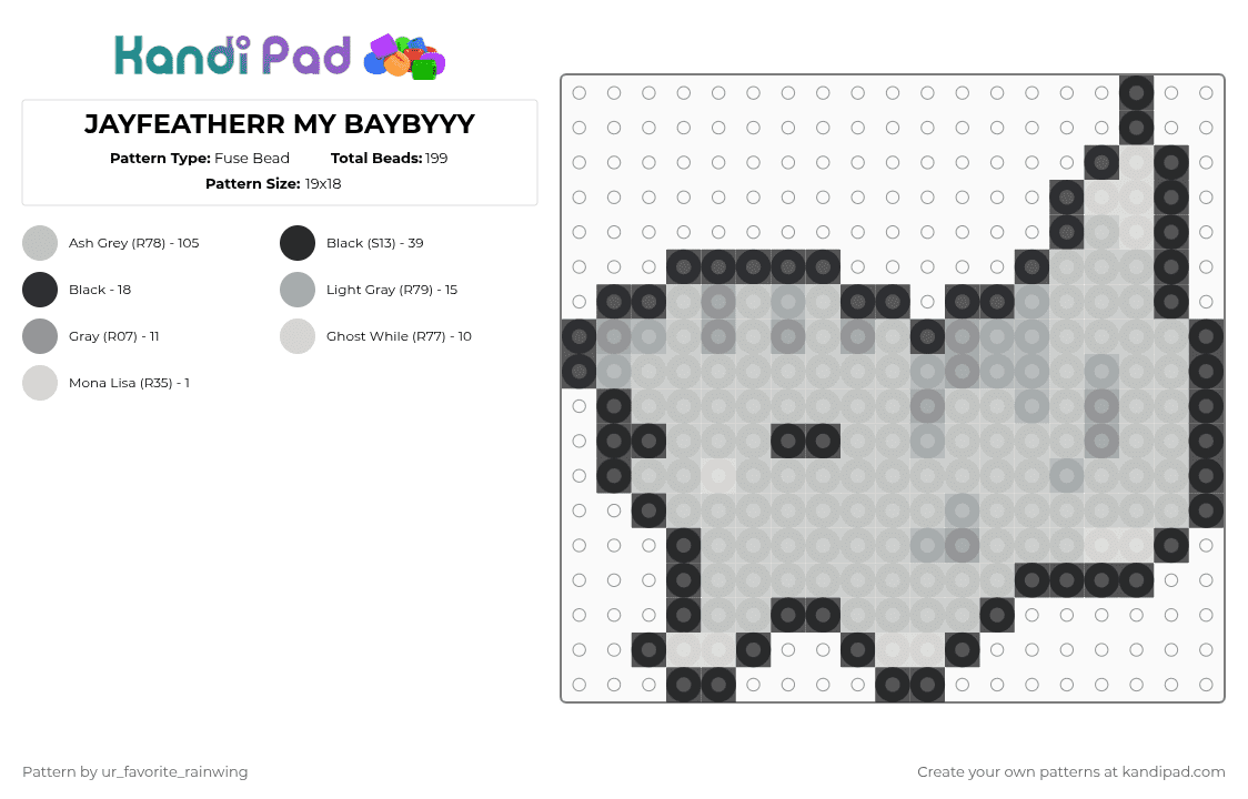 JAYFEATHERR MY BAYBYYY - Fuse Bead Pattern by kyojuros_wifeyy on Kandi Pad - beige