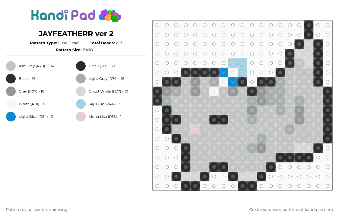 JAYFEATHERR ver 2 - Fuse Bead Pattern by kyojuros_wifeyy on Kandi Pad - beige