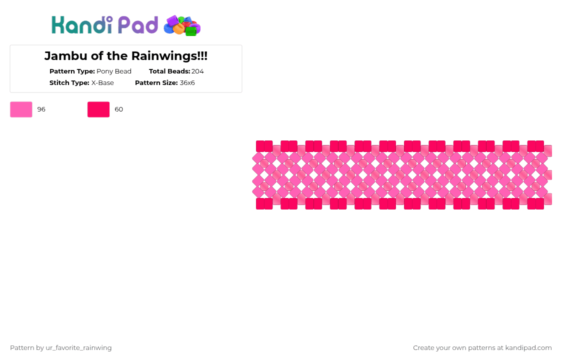 Jambu of the Rainwings!!! - Pony Bead Pattern by kyojuros_wifeyy on Kandi Pad - pink,red