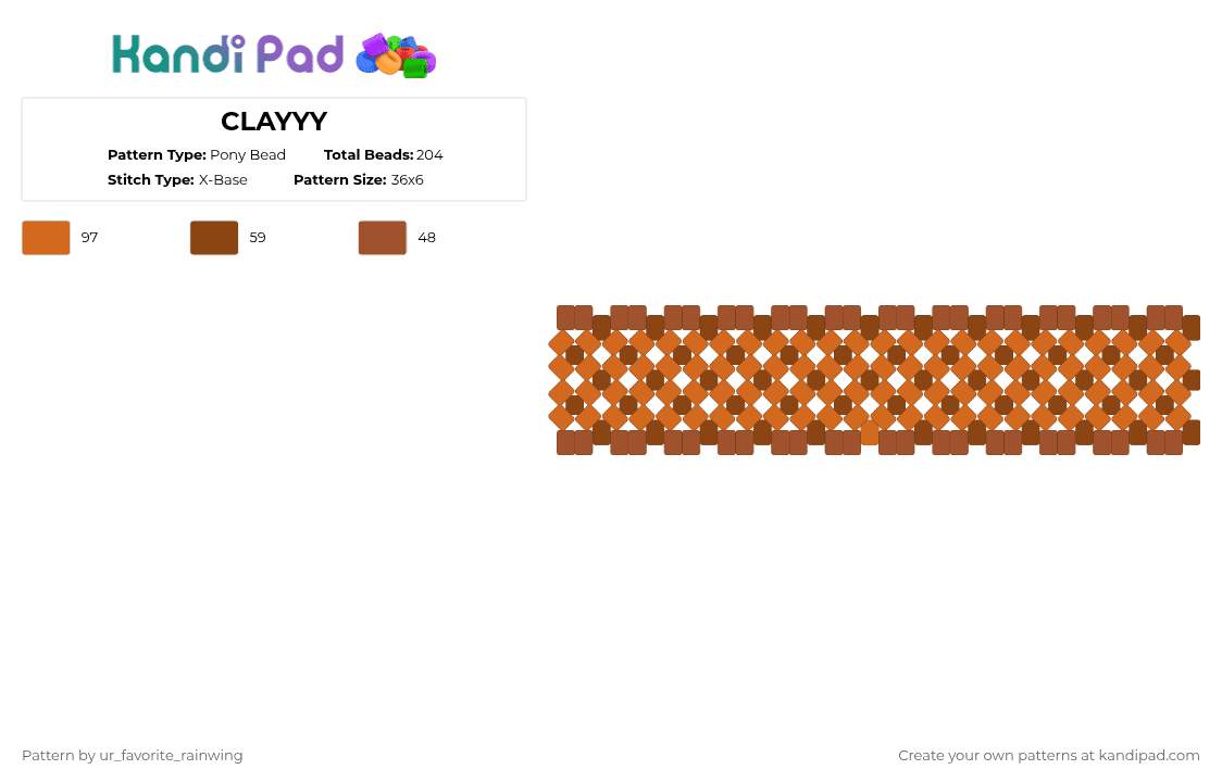 CLAYYY Pony Bead Pattern - Kandi Pad | Kandi Patterns, Fuse Bead ...