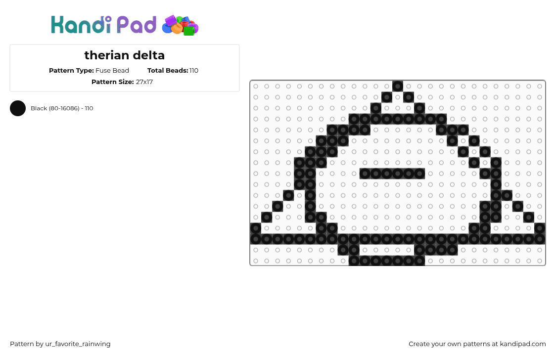 therian delta - Fuse Bead Pattern by kyojuros_wifeyy on Kandi Pad - black