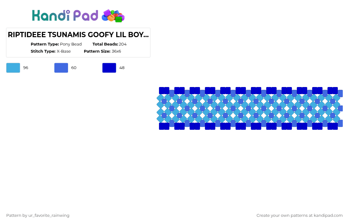 RIPTIDEEE TSUNAMIS GOOFY LIL BOYFRIENDDD - Pony Bead Pattern by kyojuros_wifeyy on Kandi Pad - light blue