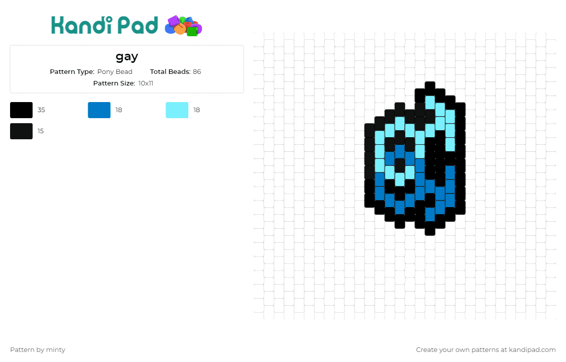 gay - Pony Bead Pattern by minty on Kandi Pad - gay,pride,support,solidarity,identity,tranquility,blue,diversity,cool