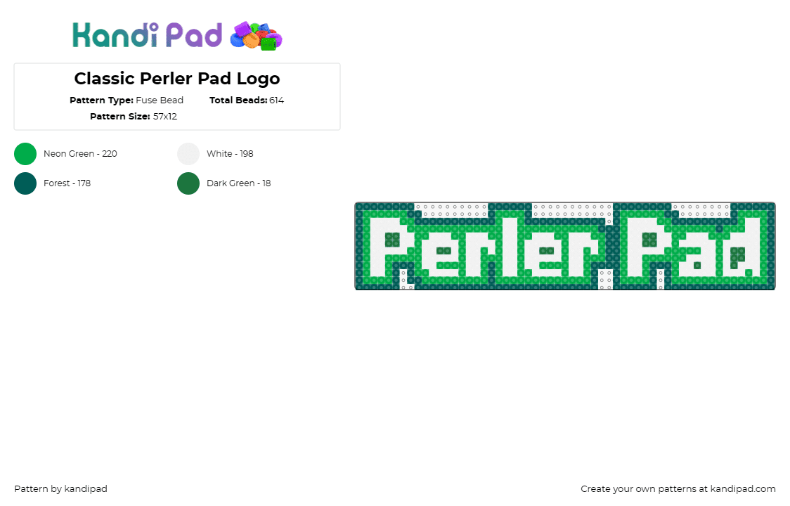 Classic Perler Pad Logo - Fuse Bead Pattern by kandipad on Kandi Pad - perler pad,original logo,kandi pad