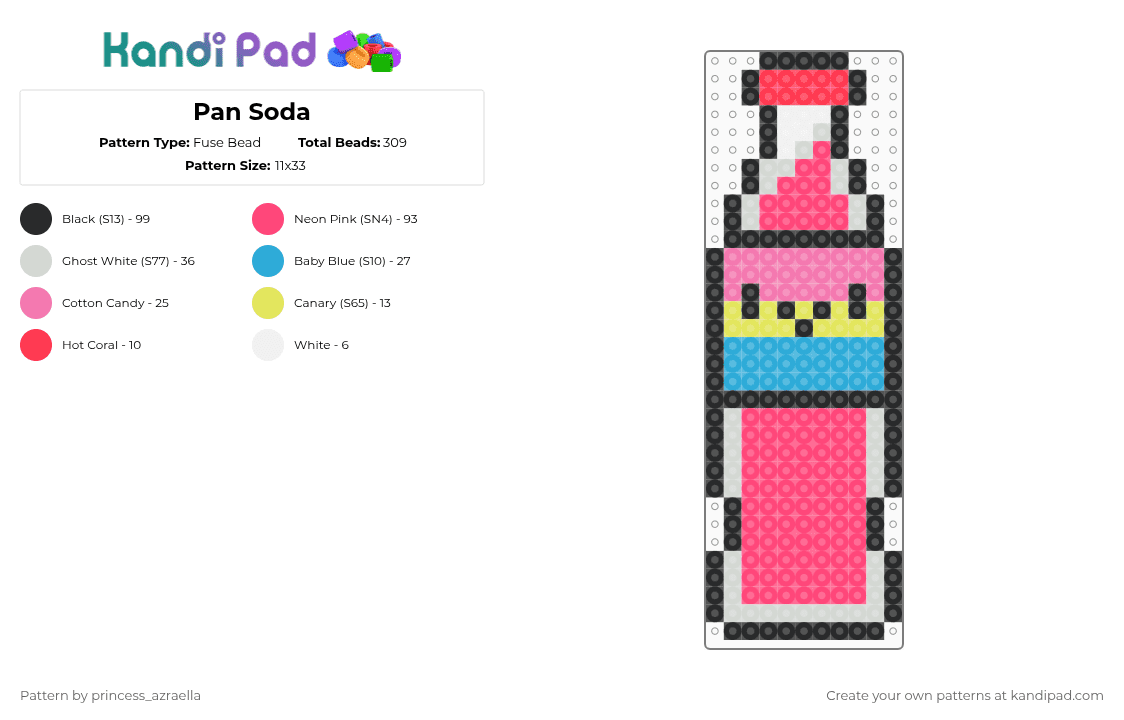 Pan Soda - Fuse Bead Pattern by princess_azraella on Kandi Pad - red,cotdsoftdrinks
