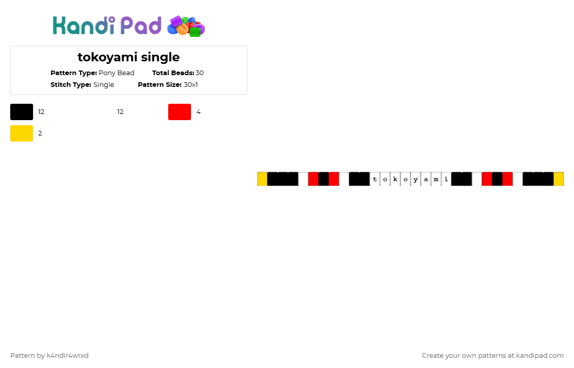 tokoyami single - Pony Bead Pattern by k4ndir4wrxd on Kandi Pad - white,yellow,red,mha,my hero academia,tokoyami,character