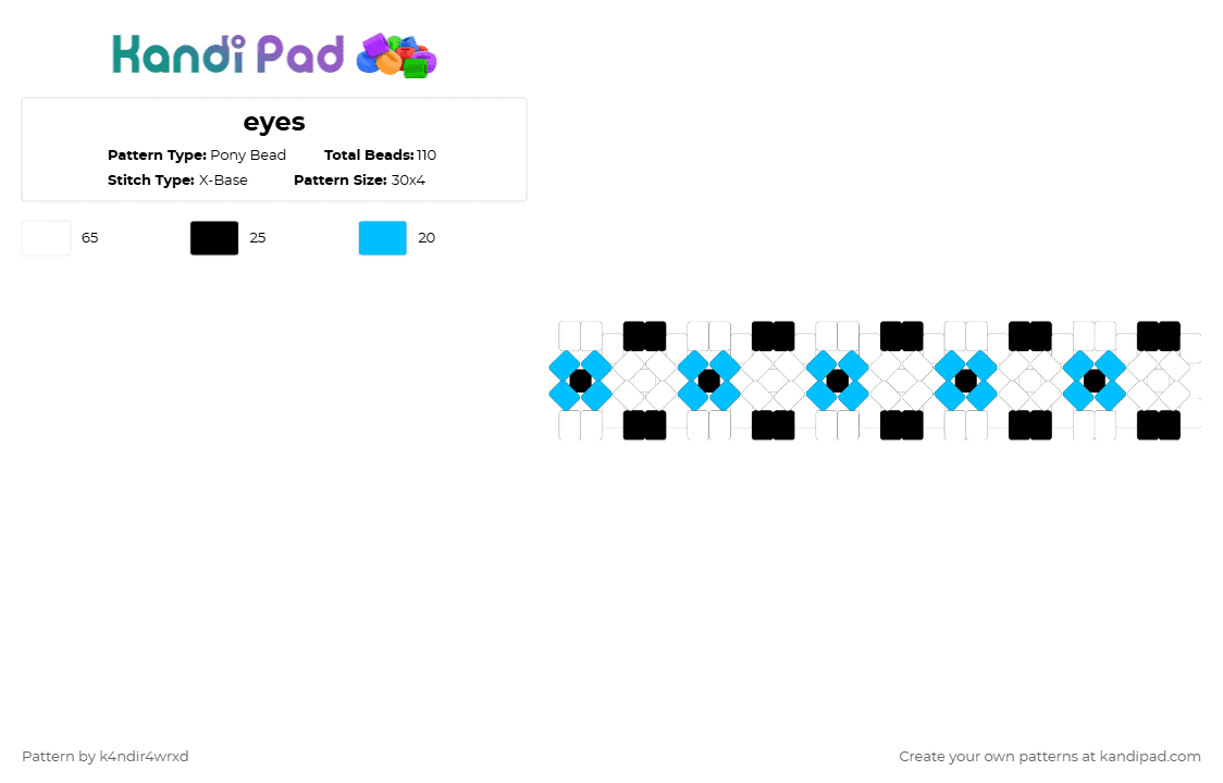eyes - Pony Bead Pattern by k4ndir4wrxd on Kandi Pad - white,eye,blue,black
