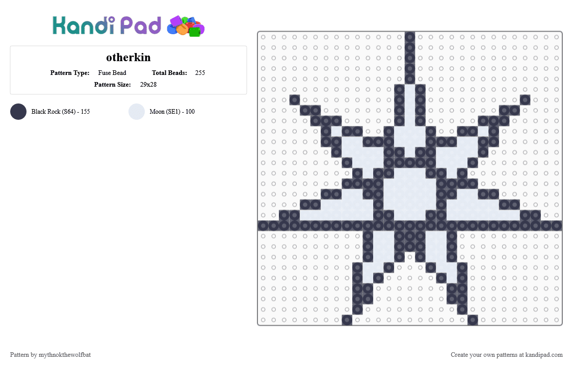 otherkin - Fuse Bead Pattern by mythnokthewolfbat on Kandi Pad - purple, white