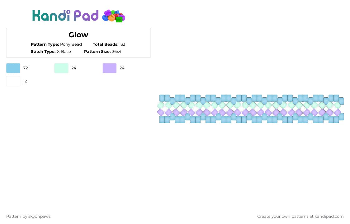 Glow - Pony Bead Pattern by deleted_user_620536 on Kandi Pad - light blue