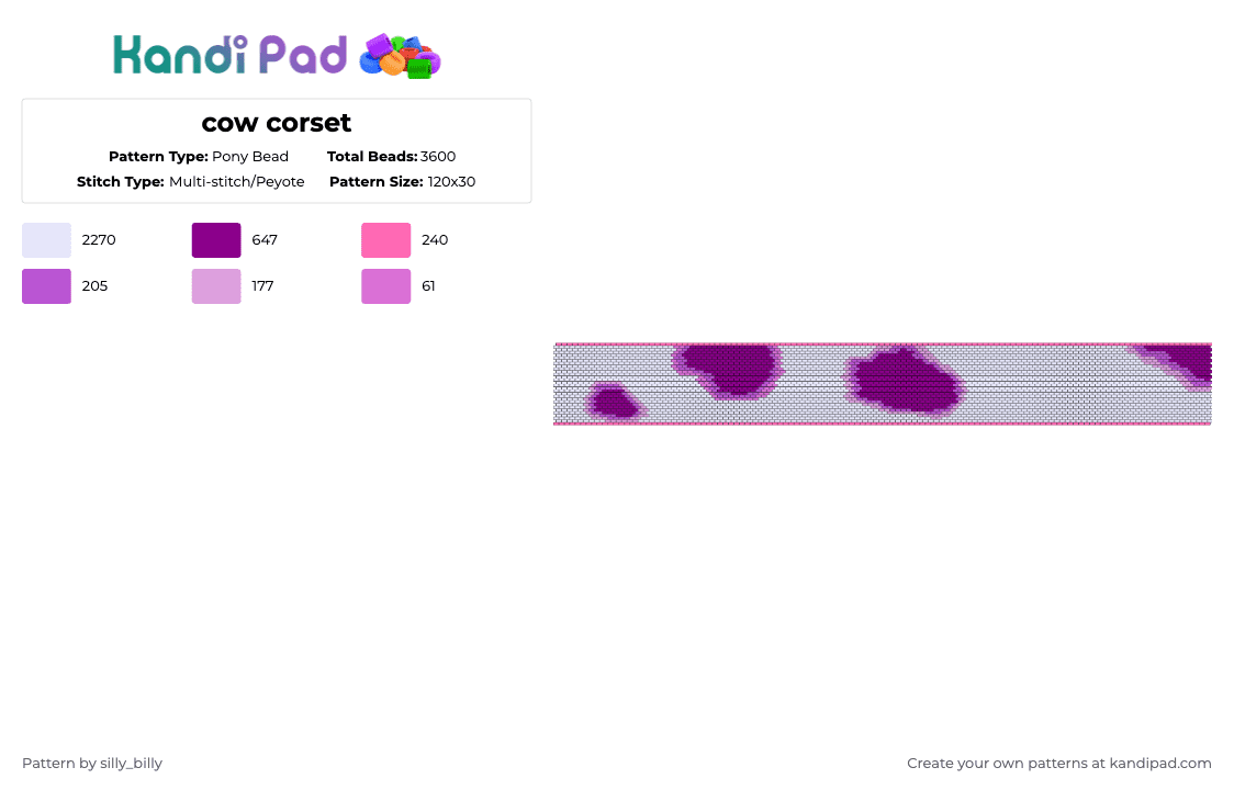 cow corset - Pony Bead Pattern by kade_x3 on Kandi Pad - 