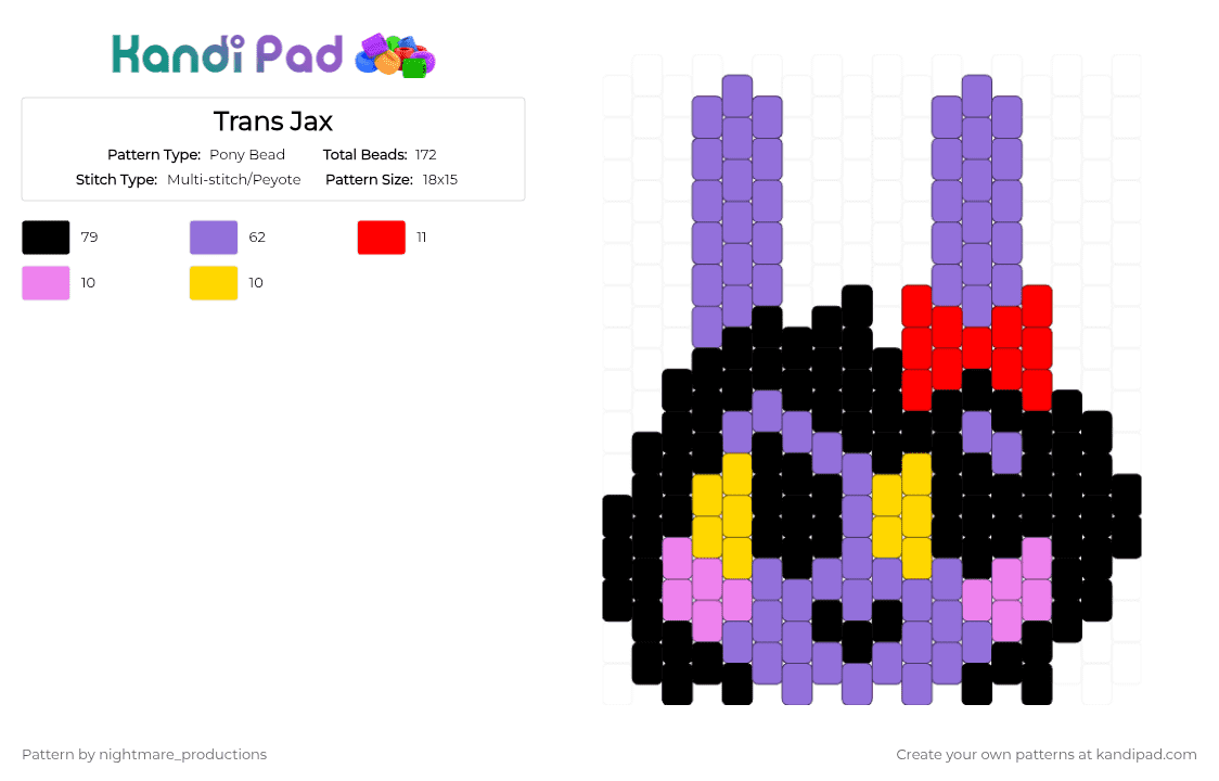 Trans Jax - Pony Bead Pattern by nightmare_productions on Kandi Pad - purple