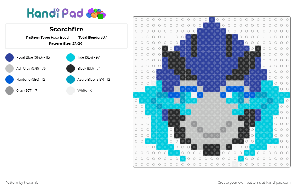 Scorchfire - Fuse Bead Pattern by hexamis on Kandi Pad - scorchfire,head,transformers,dragon,movie,tv show,purple,light blue,beige