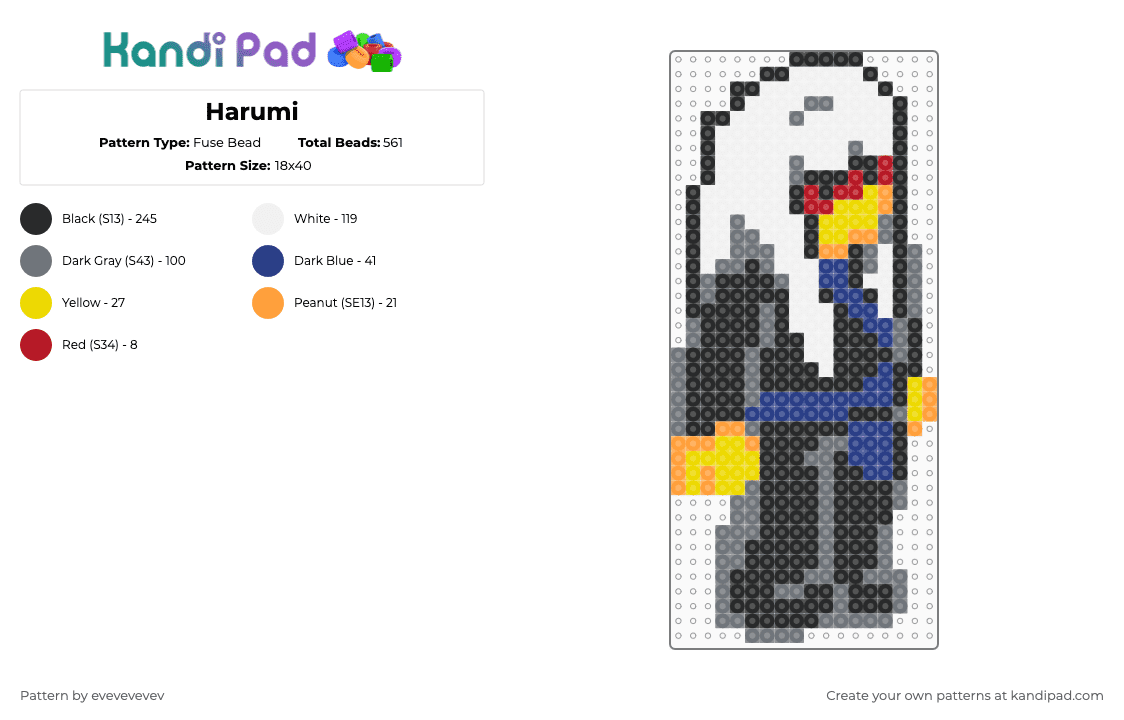 Harumi ( Ninjago ) - Kandi Pad | Kandi Patterns, Fuse Bead