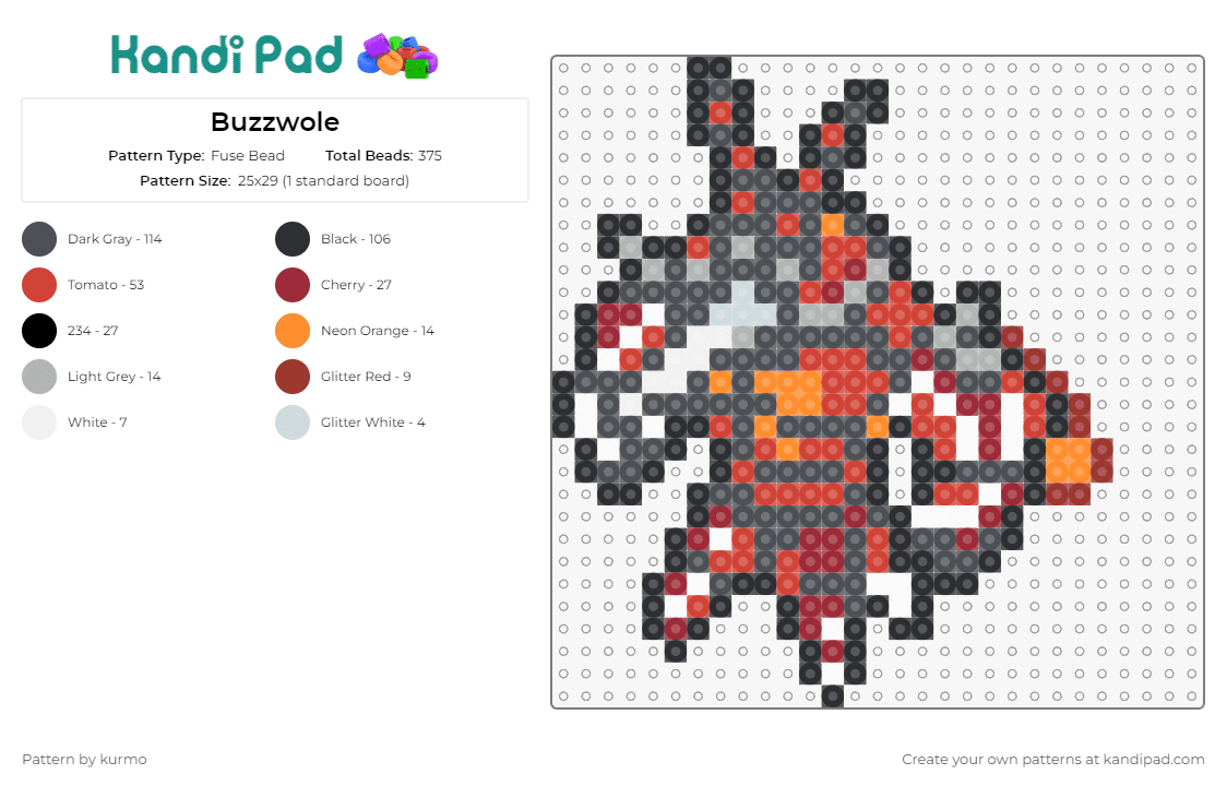 Buzzwole - Fuse Bead Pattern by kurmo on Kandi Pad - pokemon,buzzwole,anime,tv shows