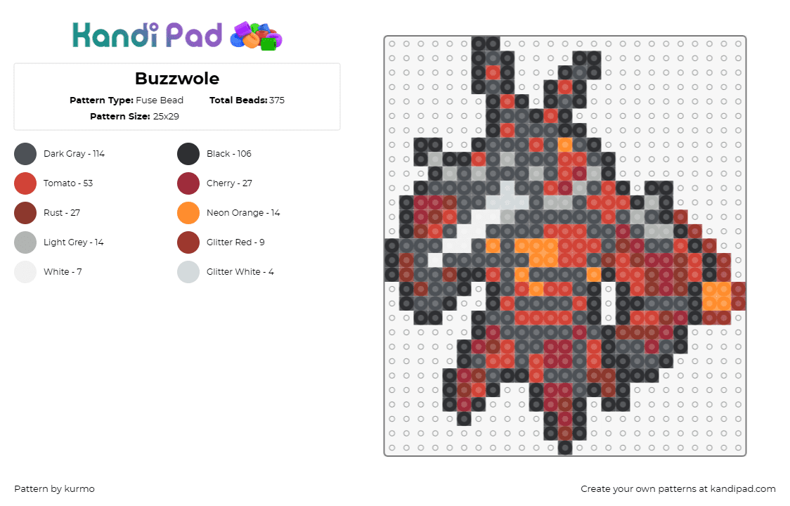 Buzzwole - Fuse Bead Pattern by kurmo on Kandi Pad - pokemon,buzzwole,anime,tv shows