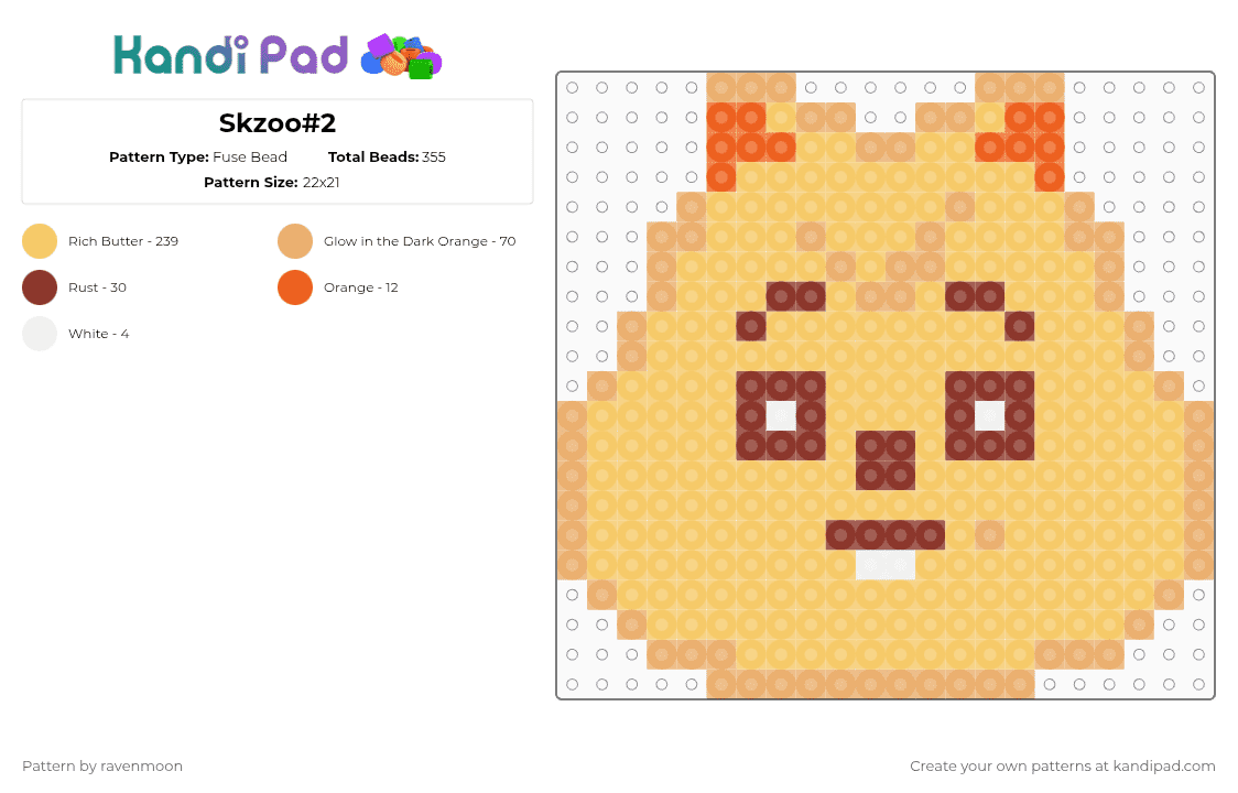 Skzoo#2 - Fuse Bead Pattern by ravenmoon on Kandi Pad - yellow