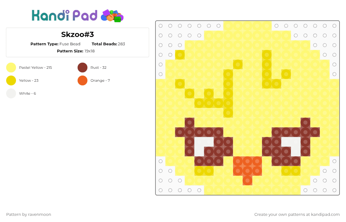 Skzoo#3 - Fuse Bead Pattern by ravenmoon on Kandi Pad - yellow