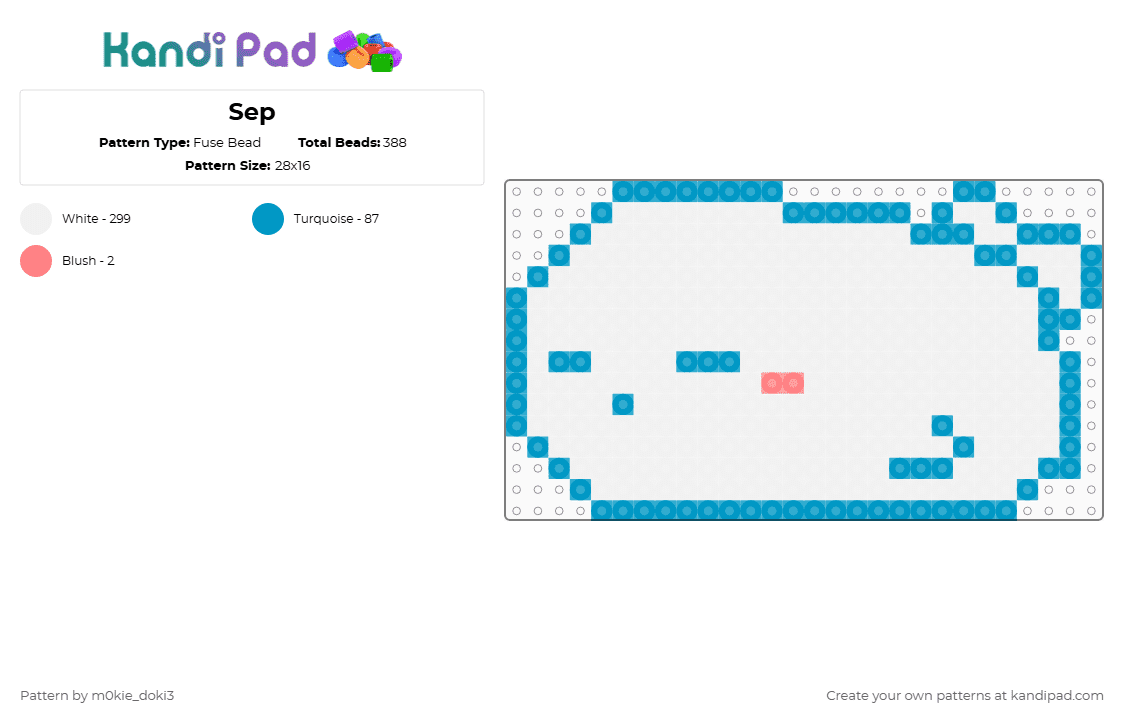 Sep - Fuse Bead Pattern by m0kie_doki3 on Kandi Pad - white,light blue