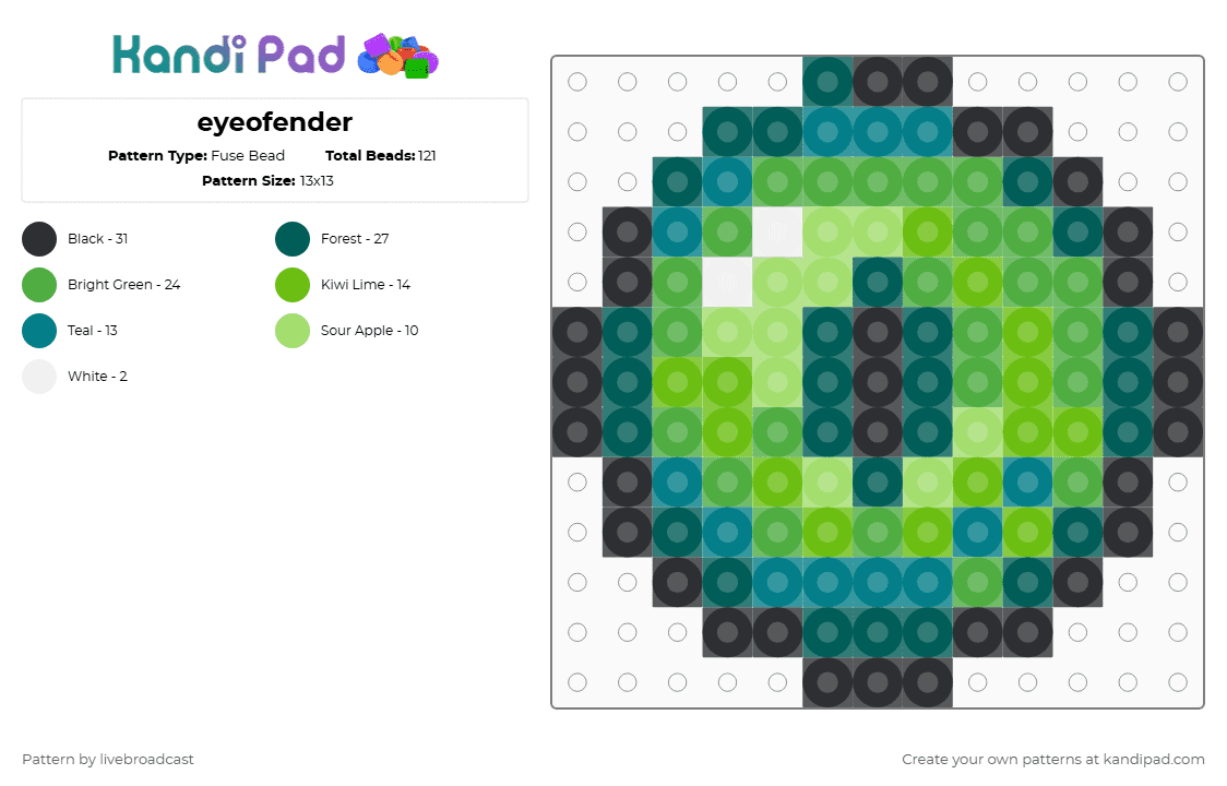 eyeofender - Fuse Bead Pattern by livebroadcast on Kandi Pad - 