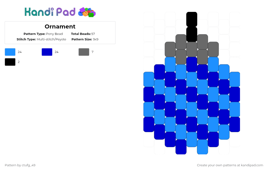 Ornament - Pony Bead Pattern by ctufg_49 on Kandi Pad - light blue,purple