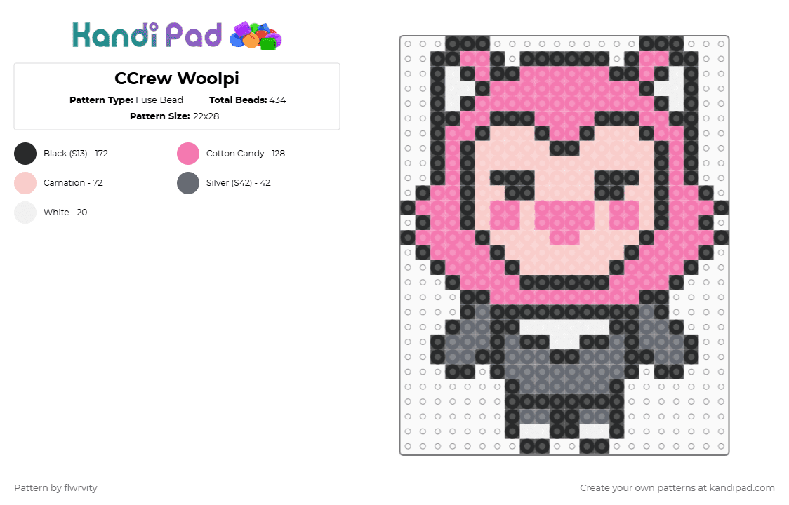 CCrew Woolpi - Fuse Bead Pattern by flwrvity on Kandi Pad - pink,cravity,ccrew,kpop,cute