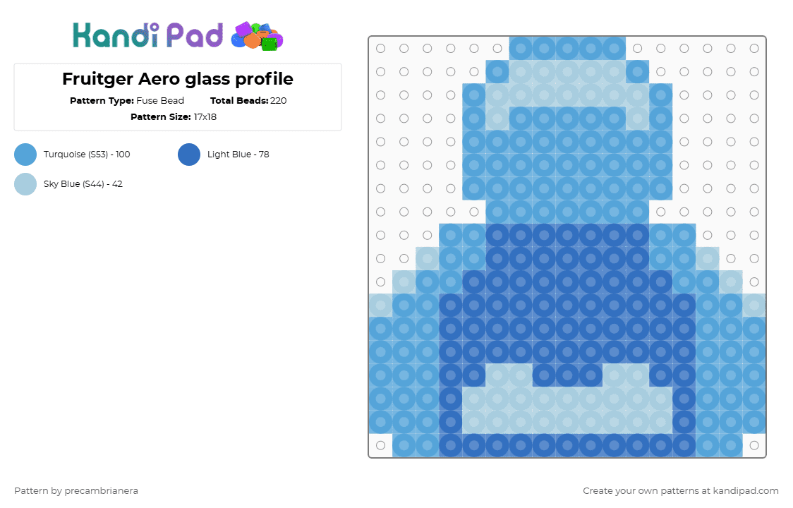 Fruitger Aero glass profile - Fuse Bead Pattern by precambrianera on Kandi Pad - light blue,blue,frutiger aero,profile,glass