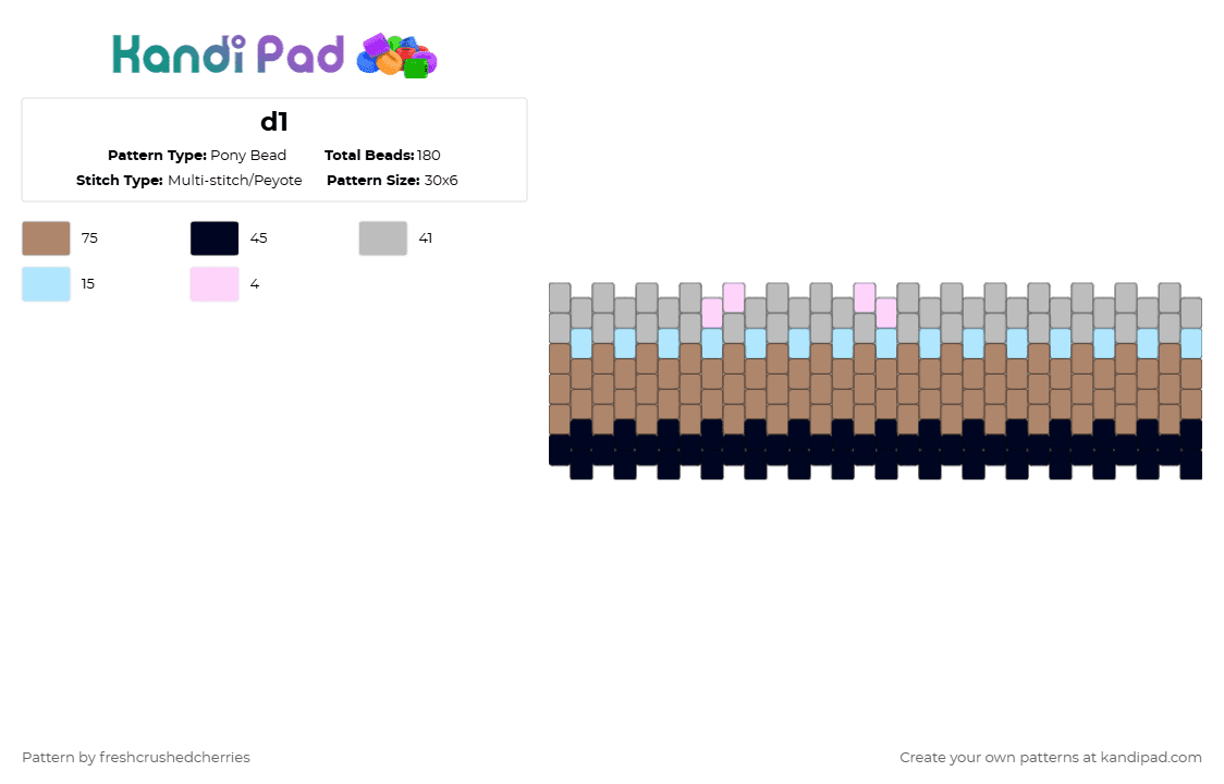 Inosuke Multistitch Pony Bead Pattern - Kandi Pad | Kandi Patterns ...