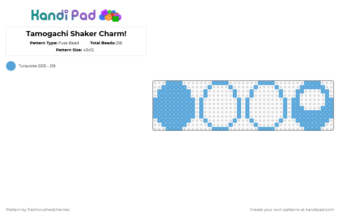 Tamogachi Shaker Charm! - Fuse Bead Pattern by freshcrushedcherries on Kandi Pad - light blue